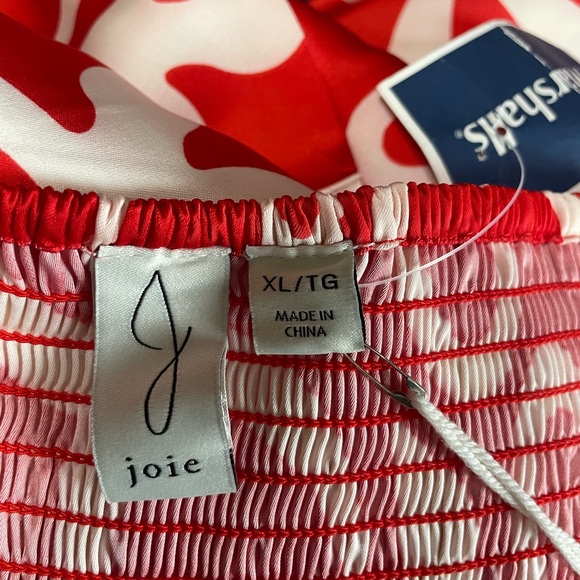 Joie Red & White Pattern Halter Midi Dress Women’s Size XL Tropical Resort NWT - Picture 2 of 10